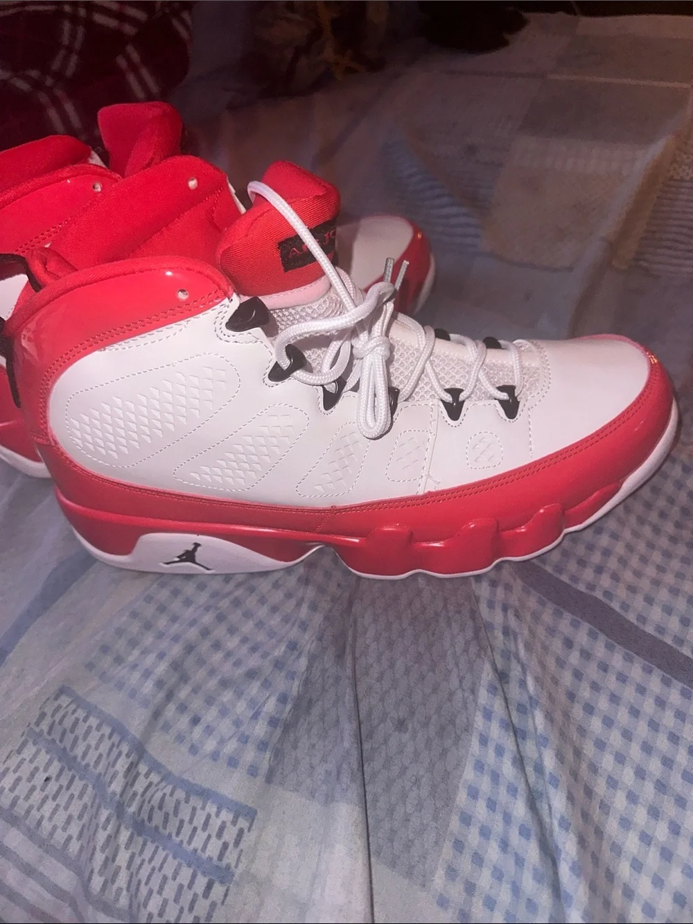 Jordan Men's High-Top Sneakers in White and Red